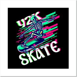 Skeleton Skateboarding Y2k Posters and Art